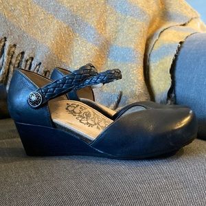 Aetrex Mia Wedge Clog Navy Blue